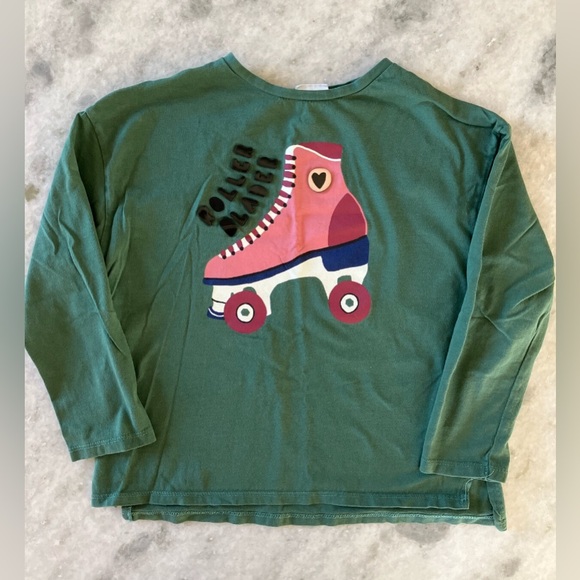 Zara Roller Skate “Roller Blade” Green Long Sleeve - Picture 1 of 6